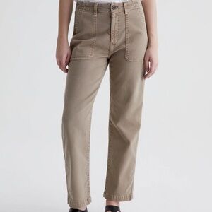 AG Adriano Goldschmied The Analeigh Chino Pants Khaki Size 28 – Distressed